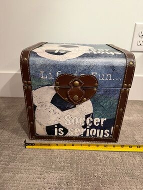 Soccer Themed Decorative Storage Trunk - Life is Fun Soccer is Serious